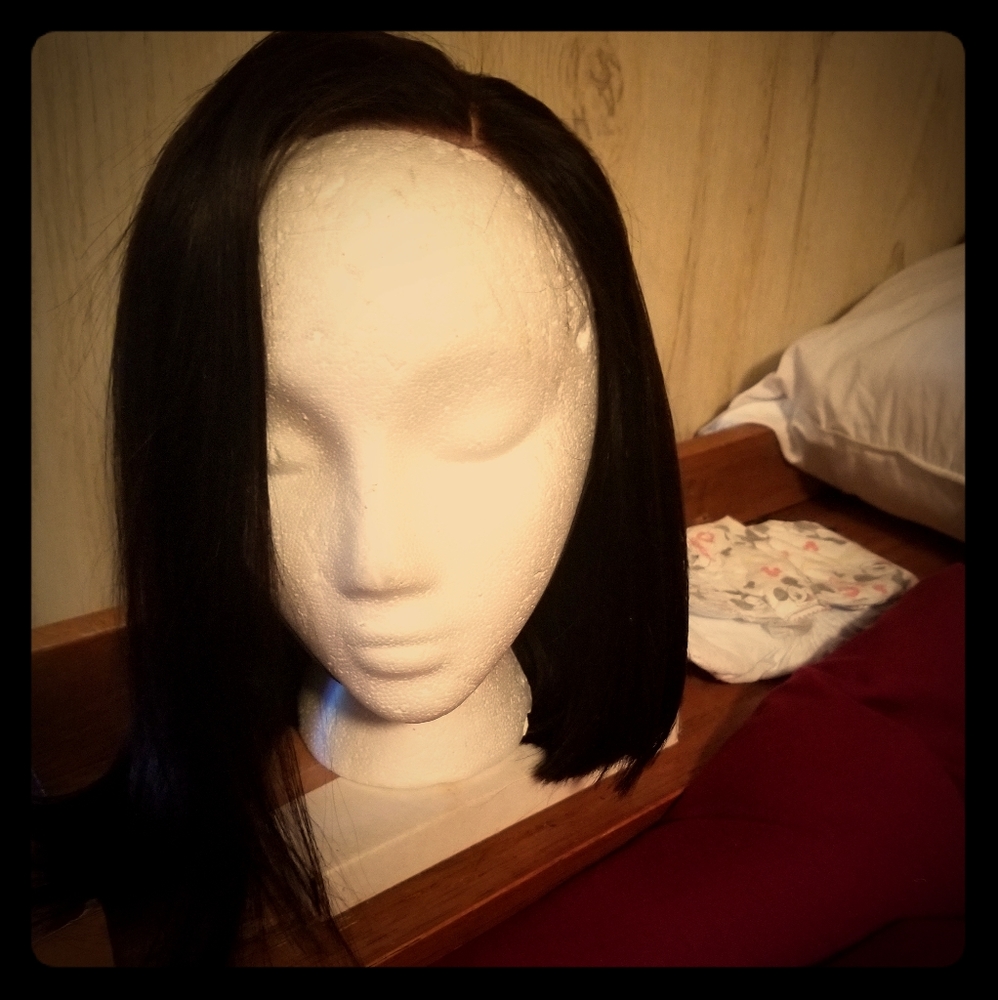 Lace front machine glueless wig